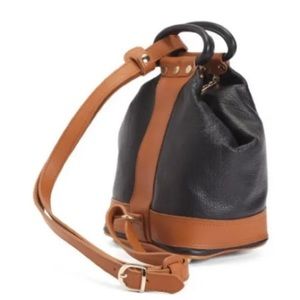 Valentina leather convertible backpack color brown and black New with tag